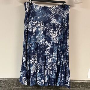 3/$15 ❤️ chaps tiered peasant skirt elastic waist xl 16